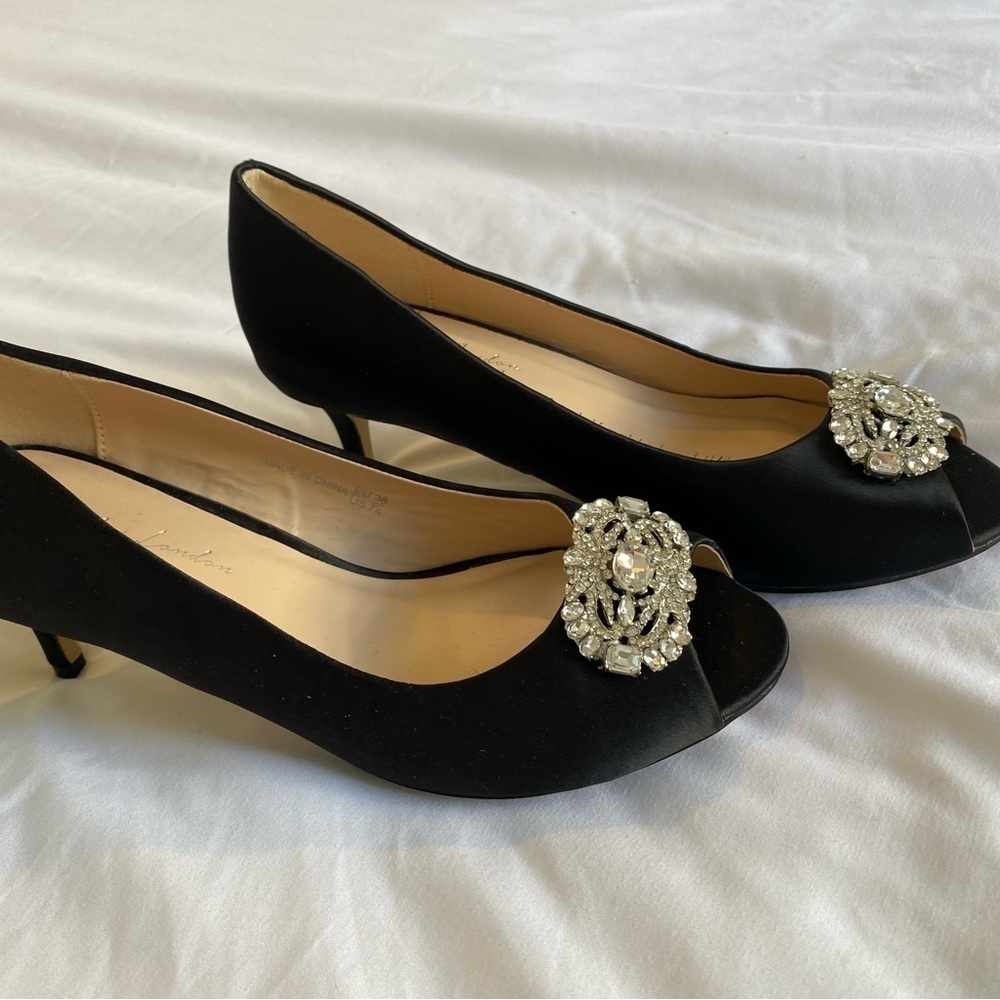 Paradox London Pink Prunella Crystal Embellished Peep Toe Heels. Size 7.5 M - Picture 6 of 8